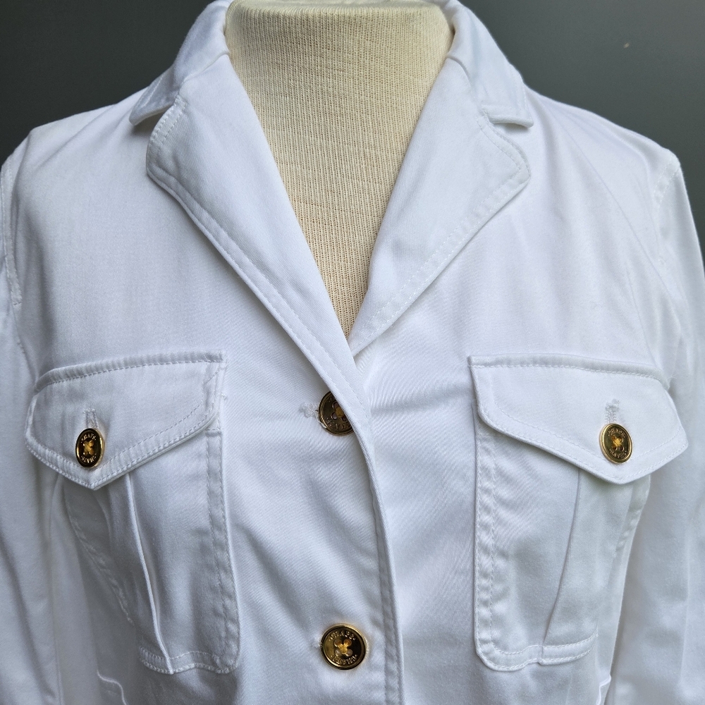 Chaps White Utility Jacket Size-L - Picture 2 of 9